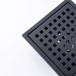 6 In W X 6 In D Stainless Steel Decorative Drain Cover With Matte Black -Tahanbath matte black tahanbath shower drains q pzz 7003h 6 1f 1000