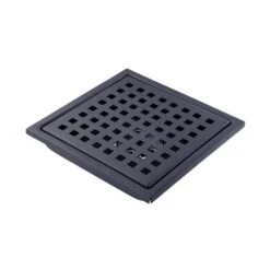 6 In W X 6 In D Stainless Steel Decorative Drain Cover With Matte Black