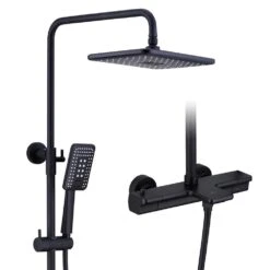 Single Handle 2-Spray Shower Faucet 1.8 GPM With Easy To Install In Matte Black