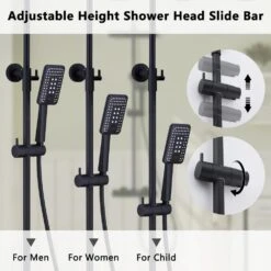 Single Handle 2-Spray Shower Faucet 1.8 GPM With Easy To Install In Matte Black -Tahanbath matte black tahanbath shower faucets z t104 re mb fa 1000
