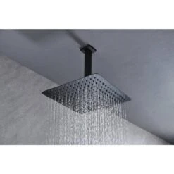 No Handle Rain Shower Head 1-Spray Shower Faucet 2.5 GPM With High Pressure Rainfall In. Matte Black -Tahanbath matte black tahanbath shower faucets z w2287 p182594 31 1000