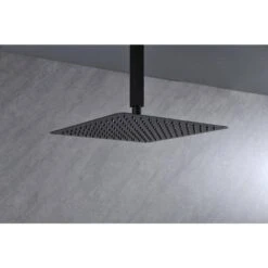 No Handle Rain Shower Head 1-Spray Shower Faucet 2.5 GPM With High Pressure Rainfall In. Matte Black -Tahanbath matte black tahanbath shower faucets z w2287 p182594 44 1000