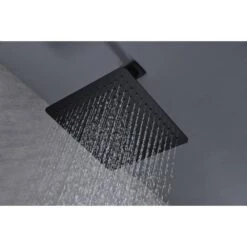 No Handle Rain Shower Head 1-Spray Shower Faucet 2.5 GPM With High Pressure Rainfall In. Matte Black -Tahanbath matte black tahanbath shower faucets z w2287 p182594 4f 1000