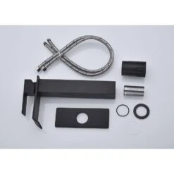 Waterfall Spout Bathroom Faucet, Single Handle Single Hole Bathroom Vanity Sink Faucet In Matte Black -Tahanbath matte black tahanbath single hole bathroom faucets y th1028hmb 4f 1000