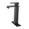 Waterfall Spout Bathroom Faucet, Single Handle Single Hole Bathroom Vanity Sink Faucet In Matte Black