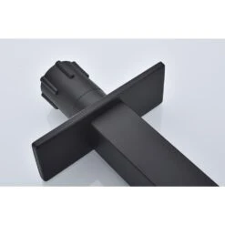 Waterfall Spout Single Handle Bathroom Sink Faucet In Matte Black -Tahanbath matte black tahanbath single hole bathroom faucets y w2287 p168578 1f 1000