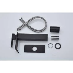 Waterfall Spout Single Handle Bathroom Sink Faucet In Matte Black -Tahanbath matte black tahanbath single hole bathroom faucets y w2287 p168578 4f 1000