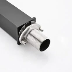 Bathroom Faucet Single Hole, Single Handle Faucet For Bathroom Sink With Deckplate And Drain Assembly In Matte Black -Tahanbath matte black tahanbath single hole bathroom faucets z w1224p195894 fa 1000