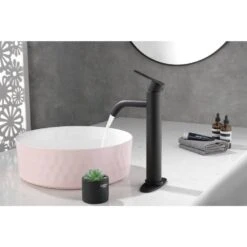 Single Hole Single Handle Bathroom Faucet Vanity Faucet Modern RV Faucet Deck Mount 1-Hole Or 3-Holes -Tahanbath matte black tahanbath single hole bathroom faucets z w1272 64939 fa 1000