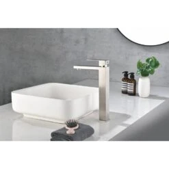 Waterfall Spout Bathroom Faucet, Single Handle Bathroom Vanity Sink Faucet Matt BlackOn-SiteWL 11 Waterfall Spout Bathroom Faucet, Single Handle Bathroom Vanity Sink Faucet Matt BlackOn-SiteWL -Tahanbath matte black tahanbath single hole bathroom faucets z w92867776 1f 1000
