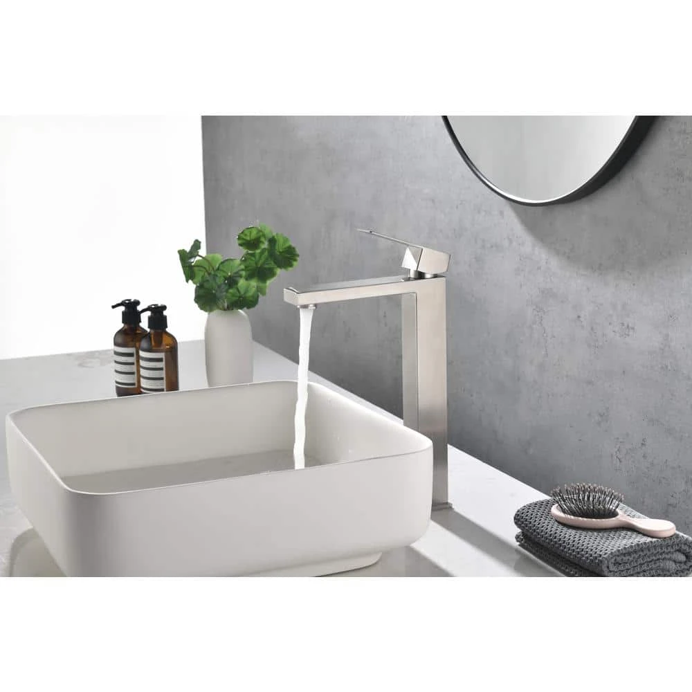 Waterfall Spout Bathroom Faucet, Single Handle Bathroom Vanity Sink Faucet Matt BlackOn-SiteWL 5 Waterfall Spout Bathroom Faucet, Single Handle Bathroom Vanity Sink Faucet Matt BlackOn-SiteWL - Image 5