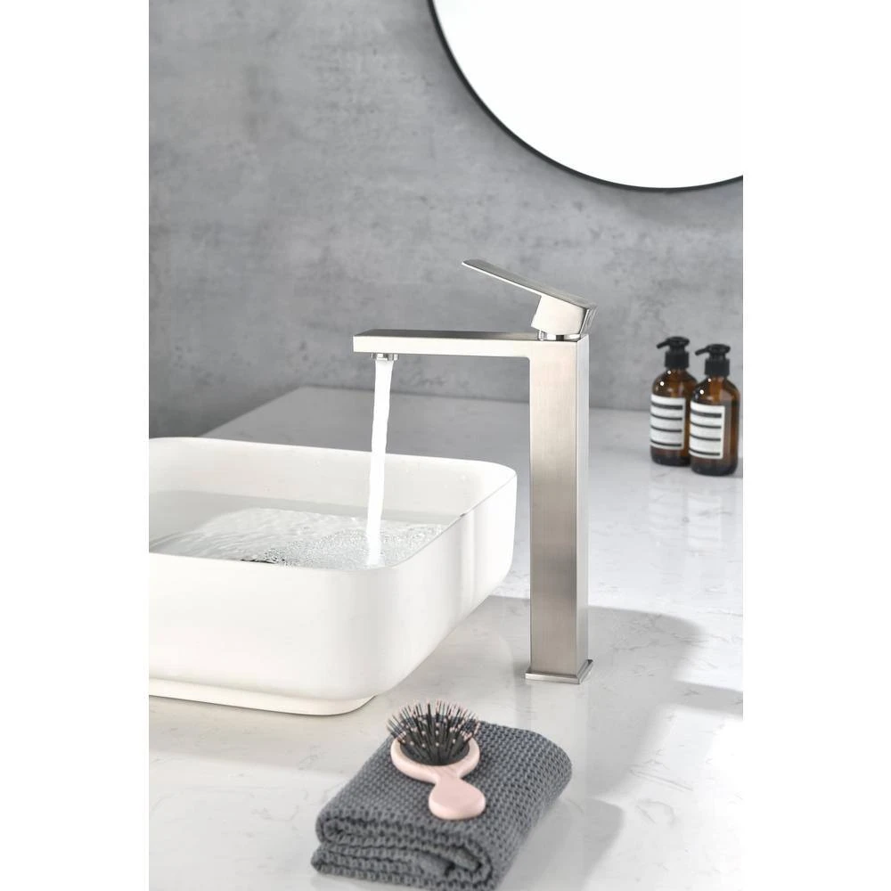 Waterfall Spout Bathroom Faucet, Single Handle Bathroom Vanity Sink Faucet Matt BlackOn-SiteWL 2 Waterfall Spout Bathroom Faucet, Single Handle Bathroom Vanity Sink Faucet Matt BlackOn-SiteWL - Image 2
