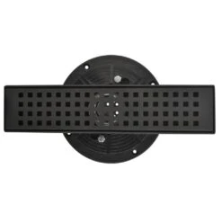 12 In. Linear Shower Drain With Removable Quadrato Pattern Grate, 304 Stainless Shower Drain -Tahanbath matte black tahanbath sink strainers y w2287 s00005 4f 1000