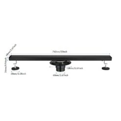 30 In. Linear Shower Drain With Removable Quadrato Pattern Grate, 304 Stainless Shower Drain -Tahanbath matte black tahanbath sink strainers y w2287 s00008 4f 1000
