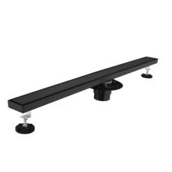 32 In. Linear Shower Drain 304 Stainless Shower Drain Included Hair Strainer And Leveling Feet In Matte Black