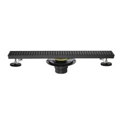 24 In. Square Shower Floor Drain With Flange, Pattern Grate Removable, Food-Grade SUS 304 Stainless Steel