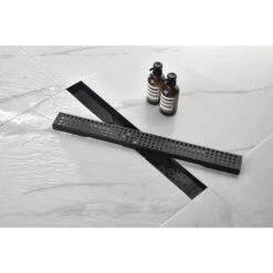 28 In. Linear Shower Drain 304 Stainless Shower Drain Included Hair Strainer And Leveling Feet -Tahanbath matte black tahanbath sink strainers y w2287 s00013 31 1000