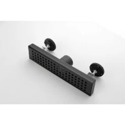 12 In. Linear Shower Drain With Removable Quadrato Pattern Grate, 304 Stainless Shower Drain In Matte Black -Tahanbath matte black tahanbath sink strainers y w928 91554 1f 1000