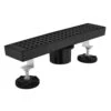 12 In. Linear Shower Drain With Removable Quadrato Pattern Grate, 304 Stainless Shower Drain In Matte Black
