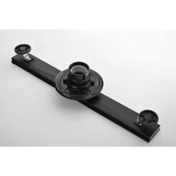 24in Square Shower Floor Drain With Flange, Pattern Grate Removable, Food-Grade SUS 304 Stainless Steel In Matte Black -Tahanbath matte black tahanbath sink strainers y w928 s00030 1f 1000