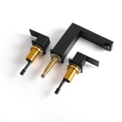 8 In. Widespread Waterfall 2-Handles 3-Holes Bathroom Faucet Lavatory Vanity Sink Faucet In Matte Black -Tahanbath matte black tahanbath tub shower repair kits z ct rb0855 76 1000