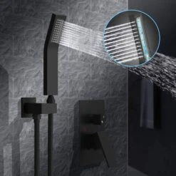Matte Black Shower Kit 10 In. Brass Bathroom Deluxe Rain Mixed Shower Kit Wall Mounted Shower Head Shower Faucet -Tahanbath matte black tahanbath wall bar shower kits z ke a3807 mb 31 1000