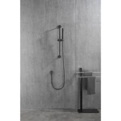 Eco-Performance Handheld Shower With 28 In. Slide Bar And 59 In. Hose In Matte Black -Tahanbath matte black tahanbath wall bar shower kits z w2287p182866 31 1000