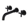 Double Handle Bathroom Faucet Wall Mounted Bathroom Sink Faucet In Matte Black