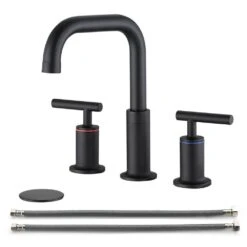 Titus Double Handle Wall Mounted Bathroom Faucet In Matte Black -Tahanbath matte black tahanbath wall mounted faucets z w122459272 1f 1000