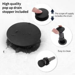 8 In. Widespread 2-Handle Bathroom Sink Faucet Bathroom Faucet With 360-Degree Swivel Spout Black -Tahanbath matte black widespread bathroom faucets x dr 3007b mb 4f 1000