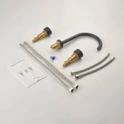 8 In. Widespread 3 Hole Bathroom Faucet Brass In Matte Black -Tahanbath matte black widespread bathroom faucets x nk0925 fa 1000