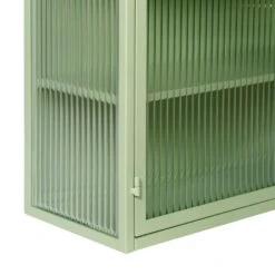 Modern Mint Green 3-Tier 2-Door Wall Cabinet With Glass Doors, 27.56 In. Ideal For Multiple Rooms -Tahanbath mint green tahanbath pantry organizers z w757119325 76 1000