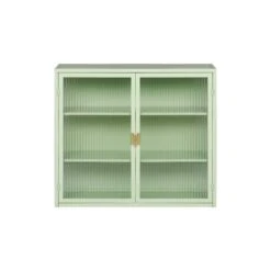 Modern Mint Green 3-Tier 2-Door Wall Cabinet With Glass Doors, 27.56 In. Ideal For Multiple Rooms -Tahanbath mint green tahanbath pantry organizers z w757119325 c3 1000