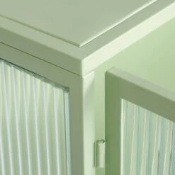 Modern Mint Green 3-Tier 2-Door Wall Cabinet With Glass Doors, 27.56 In. Ideal For Multiple Rooms -Tahanbath mint green tahanbath pantry organizers z w757119325 fa 1000