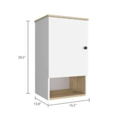 16.20 In. W X 13.80 In. D X 28.50 In. H Bathroom Storage Wall Cabinet With 3-Shelves, 1-Door Cabinet In Multicolor -Tahanbath multicolor tahanbath bathroom wall cabinets z b200133167 4f 1000