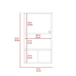 16.20 In. W X 13.80 In. D X 28.50 In. H Bathroom Storage Wall Cabinet With 3-Shelves, 1-Door Cabinet In Multicolor -Tahanbath multicolor tahanbath bathroom wall cabinets z b200133167 66 1000