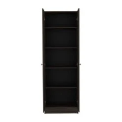23.60 In. W X 11.80 In. D X 71.10 In. H Black Particle Board Freestanding Linen Cabinet W/5-Shelves In Black -Tahanbath multicolor tahanbath linen cabinets ct xl 132947 4f 1000