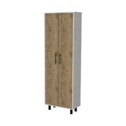 23.62 In. W X 11.81 In. D X 71.10 In. H Multicolor Wood Freestanding Linen Cabinet With 5-Shelves In Multicolor