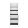 24.72 In. W X 11.77 In. D X 71.10 In. H Multi-Color Wood Freestanding Linen Cabinet W/Upper Shelves In Gray / White