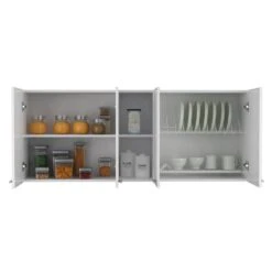 Wall Cabinet 19 In. H, 2-Doors, 2-internal Shelves, White / Light Gray 12 Wall Cabinet 19 In. H, 2-Doors, 2-internal Shelves, White / Light Gray -Tahanbath multicolor tahanbath pantry organizers z b097133158 76 1000