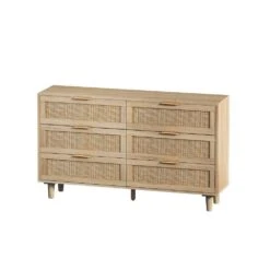 15.75 In. Wx 51.18 In. Dx 29.53 In. H Multi-Colored Particle Board Freestanding Linen Cabinet In Natural
