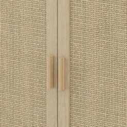 70in.Rattan Buffet Cabinet: 4-Doors, Adjustable Shelves (Easy Assembly) In Natural -Tahanbath natural tahanbath pantry organizers z w757127559 76 1000