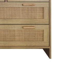 4 Drawers Rattan Cabinet, For Bedroom, Living Room, Dining Room, Hallways, Easy Assembly In Natural -Tahanbath natural tahanbath pantry organizers z w75784351 1f 1000