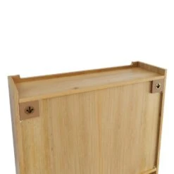 Vintage Glass Door Wall Cabinet With Storage & Towel Rack In Natural -Tahanbath natural tahanbath pantry organizers z w757p170145 c3 1000