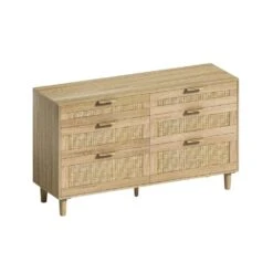 Natural Rattan 6-Drawer Dresser-Versatile Storage For Home -Tahanbath natural tahanbath pantry organizers z w757p209506 40 1000