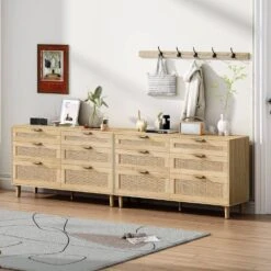 Natural Rattan 6-Drawer Dresser-Versatile Storage For Home -Tahanbath natural tahanbath pantry organizers z w757p209506 c3 1000