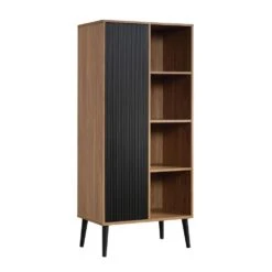 Freestanding Storage Cabinet, Natural Walnut Finish