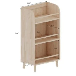 11.50 In. W X 19.69 In. D X 36.61 In. H Yellow Wood Freestanding Linen Cabinet With 3-Shelves For Room In Natural -Tahanbath natural wood tahanbath linen cabinets ct xl p271752 c3 1000