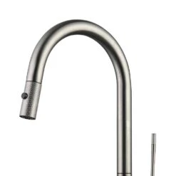 Single Handle Pull Down Sprayer Kitchen Faucet In Nickel -Tahanbath nickel tahanbath pull down kitchen faucets z b2702p227002 4f 1000