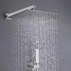Single Handle 1-Spray Shower Faucet 2 1.8 GPM In Cement Nickel -Tahanbath nickel tahanbath shower faucets z tmsf10lyj 2w02bn d4 1000
